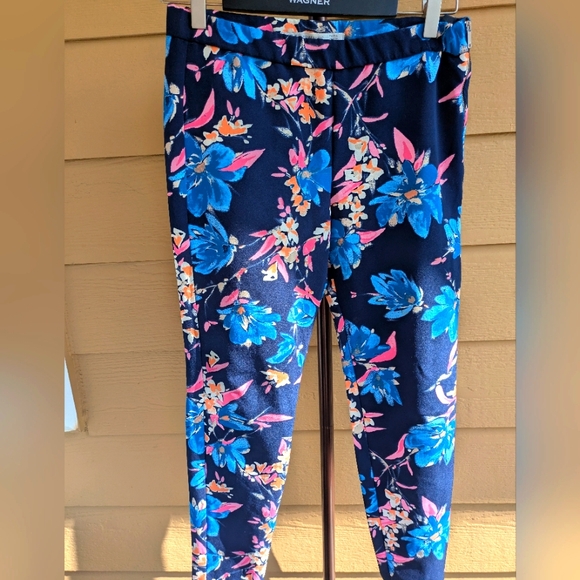 Zara Pants - Zara Women's Trafaluc Multicolor Floral Abstract Skinny Pants Size M EUC Cropped